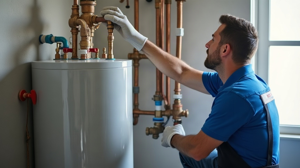 Newly installed water heater unit